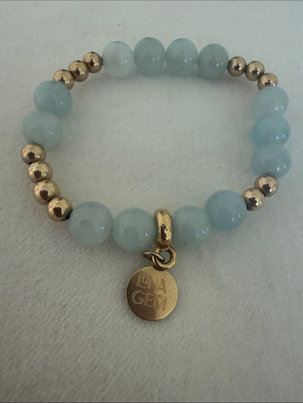 Luna Gem Aquamarine and Gold Orbital Bracelet